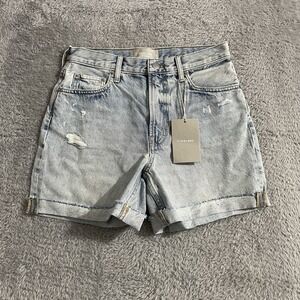 Everlane The Cheeky‎ Short Womens Size 26 Cutoff Light Blue Denim Stretch Cuffed